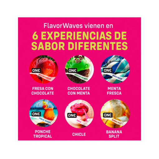 One Flavor Waves preservativos sabores 12 ud - Imagen 2