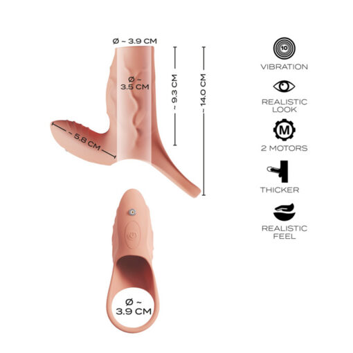 Realistix funda vibradora de aumento recargable - Imagen 7