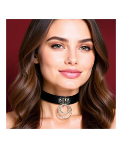Alternative view of Cinderella collar sumision doble anilla negro