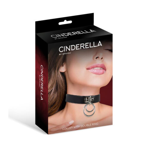 Cinderella collar sumision doble anilla negro - Imagen 3