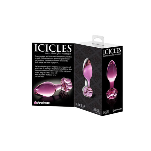 Icicles 48 dilatador anal de cristal rosa - Imagen 4